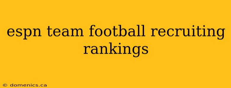 espn team football recruiting rankings