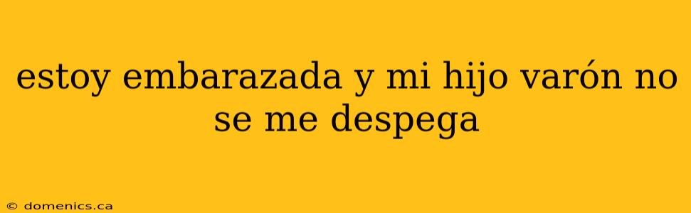 estoy embarazada y mi hijo varón no se me despega