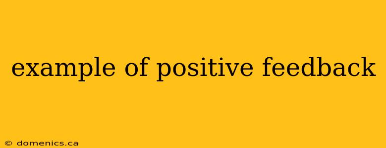 example of positive feedback