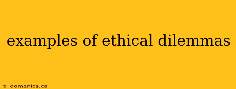 examples of ethical dilemmas