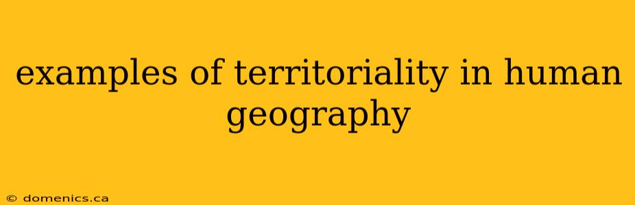 examples of territoriality in human geography