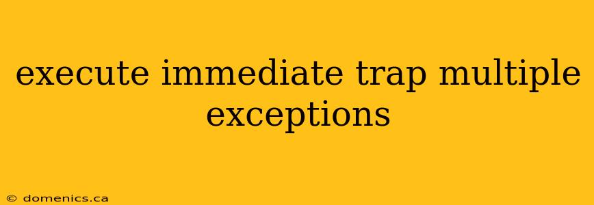 execute immediate trap multiple exceptions