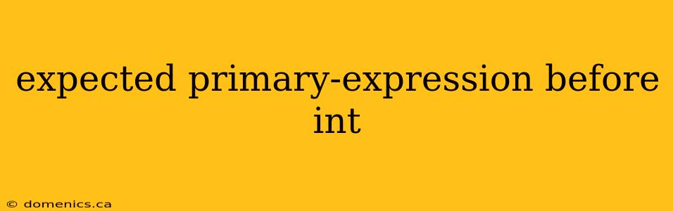 expected primary-expression before int