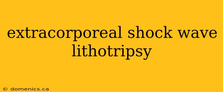 extracorporeal shock wave lithotripsy