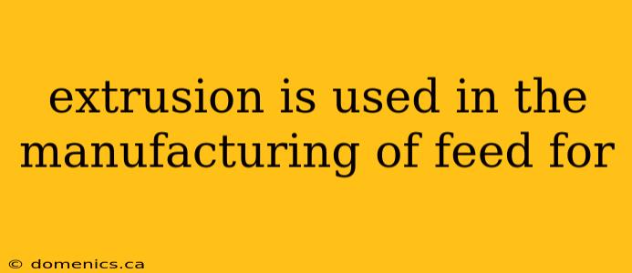extrusion is used in the manufacturing of feed for