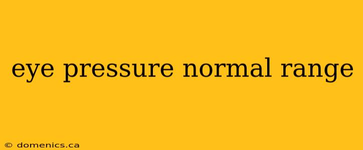 eye pressure normal range