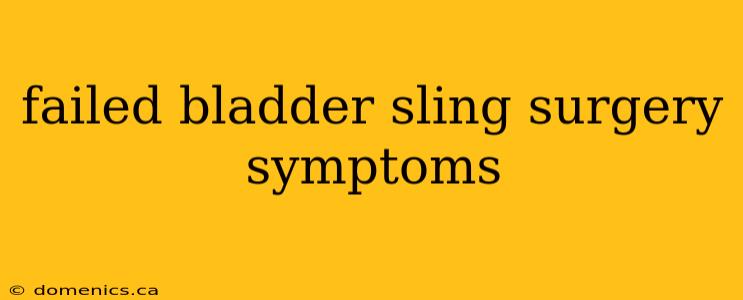 failed bladder sling surgery symptoms