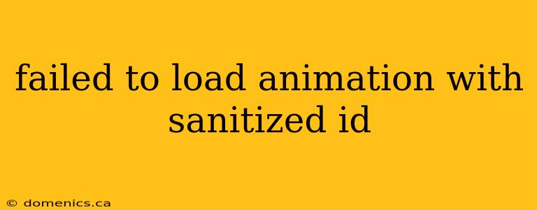 failed to load animation with sanitized id