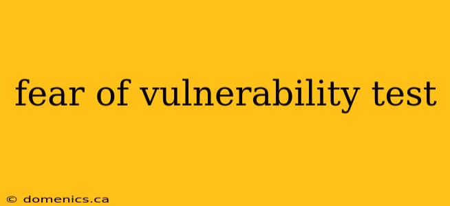 fear of vulnerability test