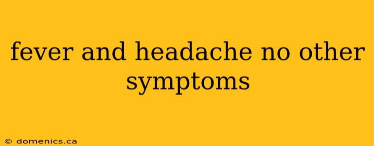 fever and headache no other symptoms