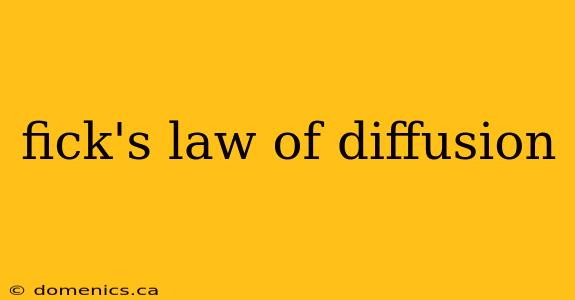 fick's law of diffusion