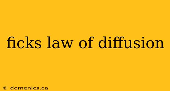 ficks law of diffusion