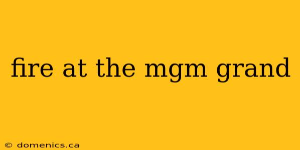 fire at the mgm grand