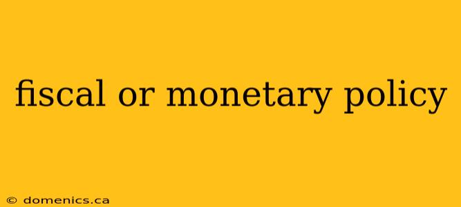fiscal or monetary policy