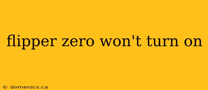 flipper zero won't turn on