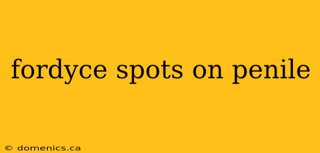 fordyce spots on penile