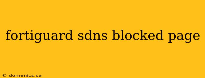 fortiguard sdns blocked page