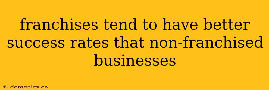 franchises tend to have better success rates that non-franchised businesses