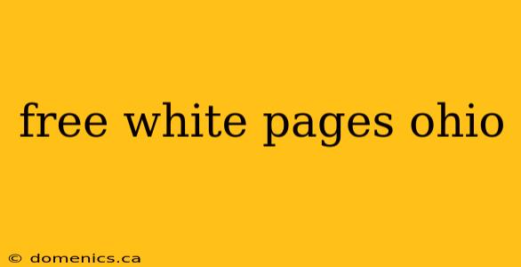 free white pages ohio