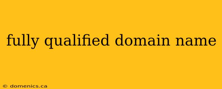 fully qualified domain name