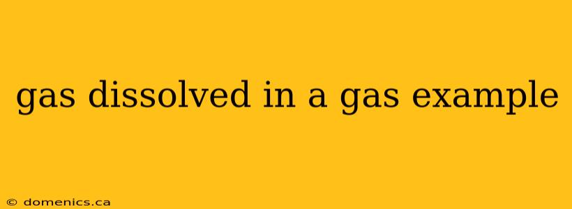 gas dissolved in a gas example