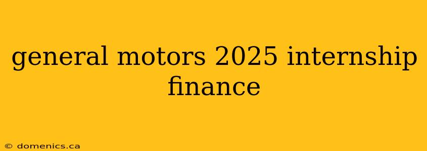 general motors 2025 internship finance