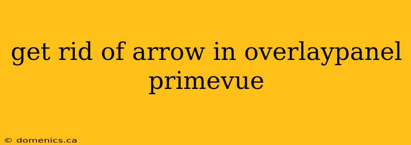 get rid of arrow in overlaypanel primevue