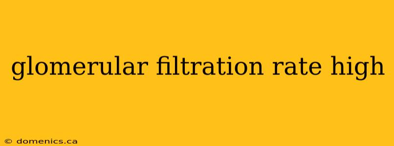glomerular filtration rate high
