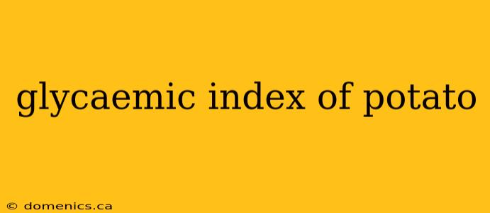 glycaemic index of potato