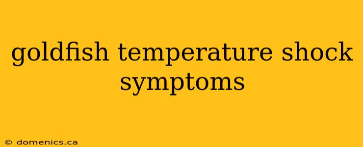 goldfish temperature shock symptoms
