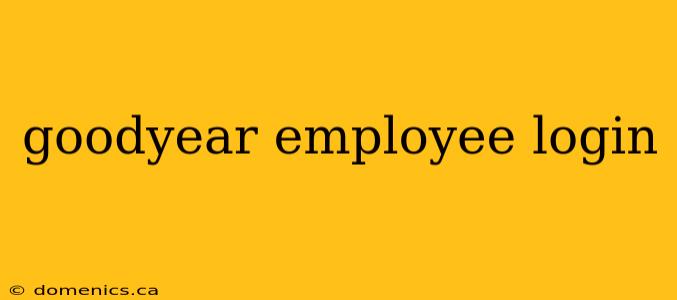 goodyear employee login