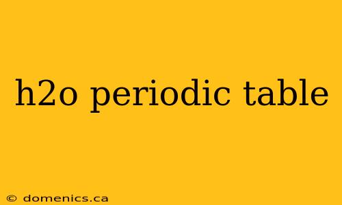 h2o periodic table