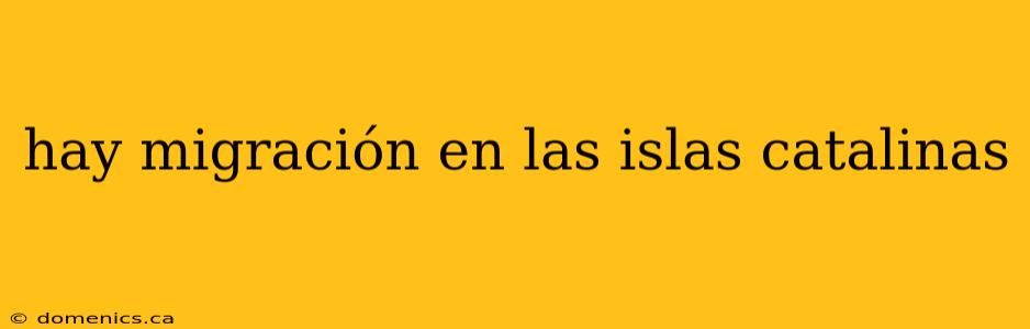 hay migración en las islas catalinas