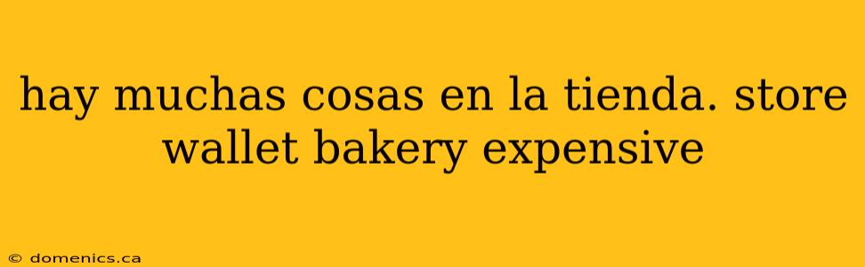 hay muchas cosas en la tienda. store wallet bakery expensive