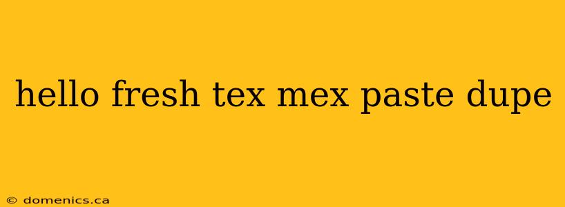 hello fresh tex mex paste dupe