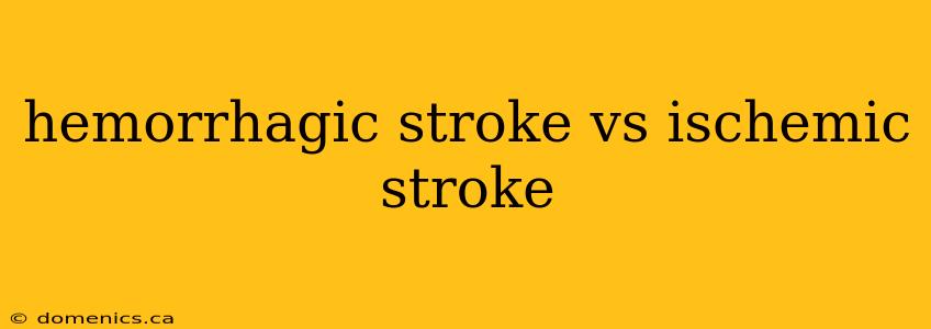 hemorrhagic stroke vs ischemic stroke