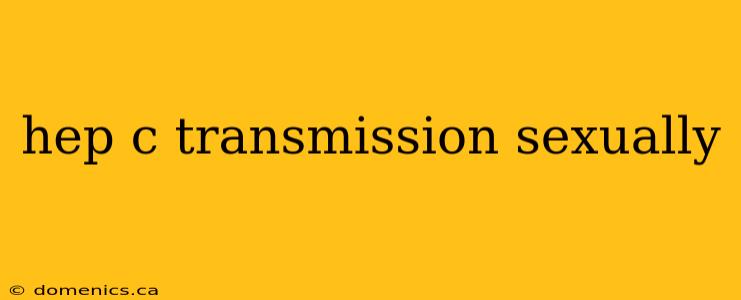 hep c transmission sexually