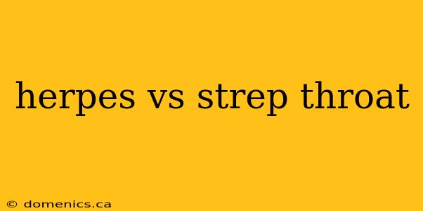 herpes vs strep throat