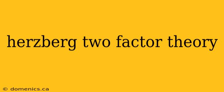 herzberg two factor theory