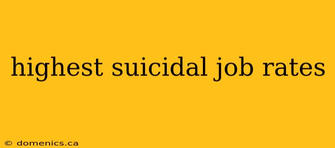 highest suicidal job rates