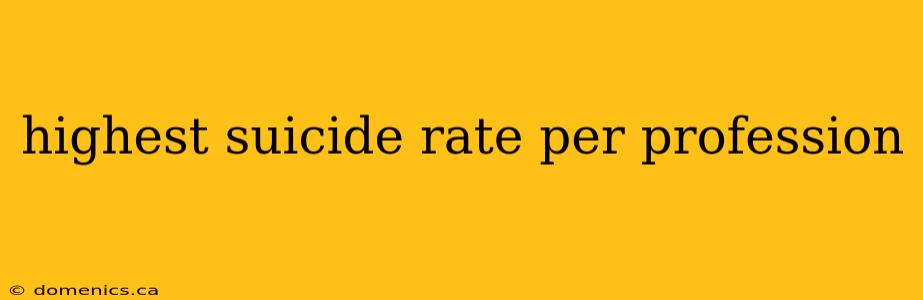 highest suicide rate per profession