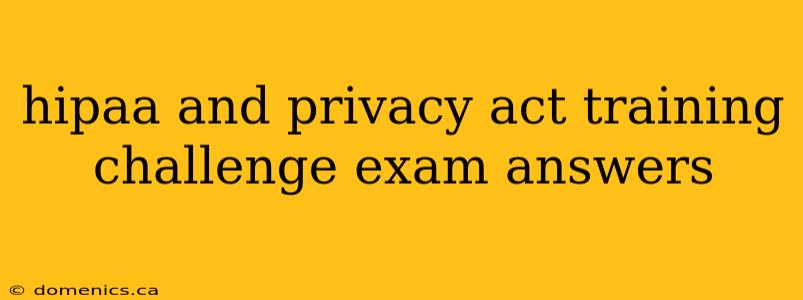 hipaa and privacy act training challenge exam answers