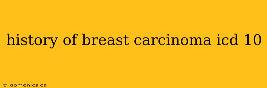 history of breast carcinoma icd 10