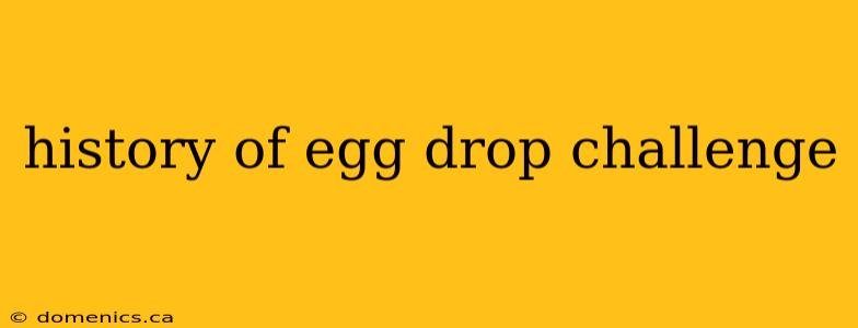 history of egg drop challenge