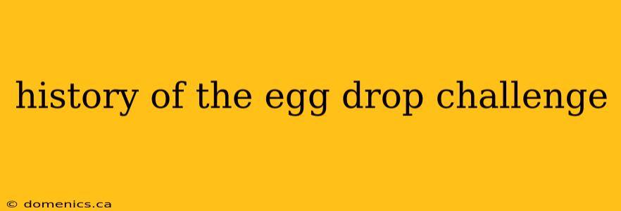 history of the egg drop challenge