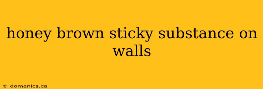 honey brown sticky substance on walls