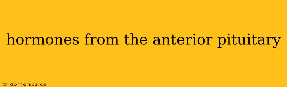 hormones from the anterior pituitary