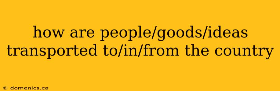 how are people/goods/ideas transported to/in/from the country