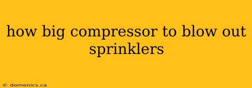 how big compressor to blow out sprinklers