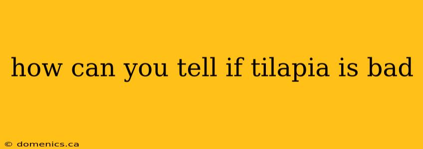 how can you tell if tilapia is bad